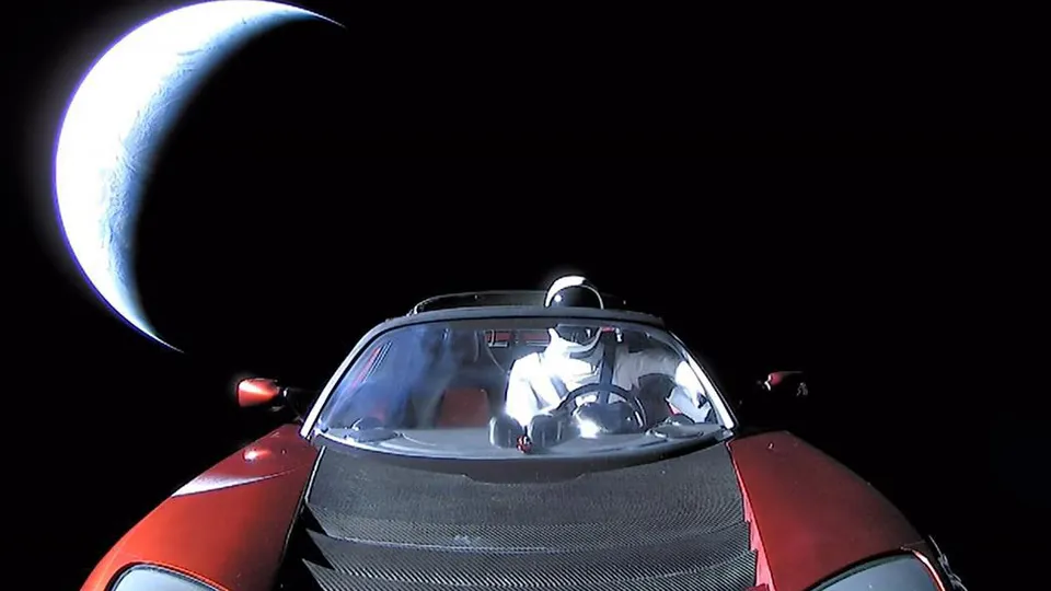 Tesla Roadster in orbit
